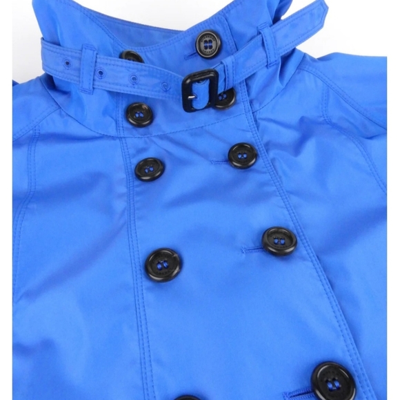 Burberry Iridescent Blue Tropical Gabardine Raincoat - US10 - Picture 5 of 5